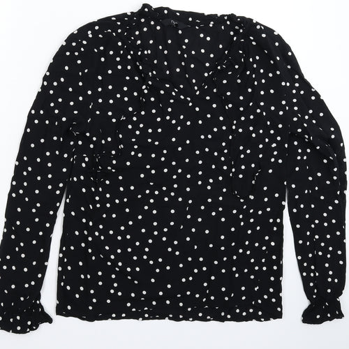 NEXT Womens Black Polka Dot  Basic Blouse Size 8