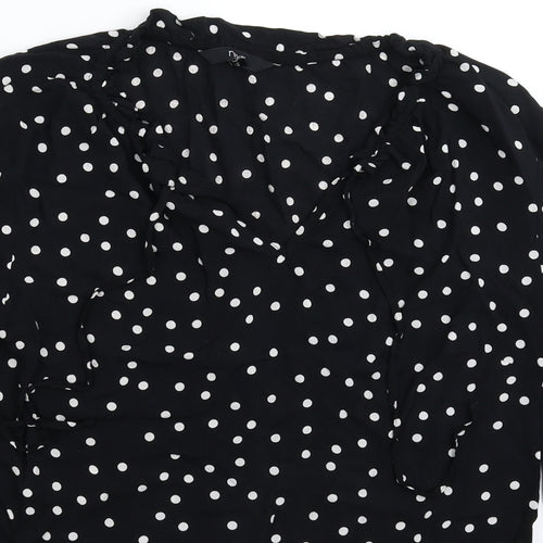 NEXT Womens Black Polka Dot  Basic Blouse Size 8