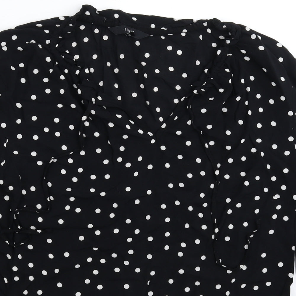 NEXT Womens Black Polka Dot  Basic Blouse Size 8