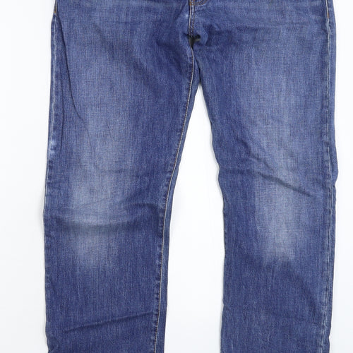 Armani Jeans Mens Blue  Denim Straight Jeans Size 38 L34 in