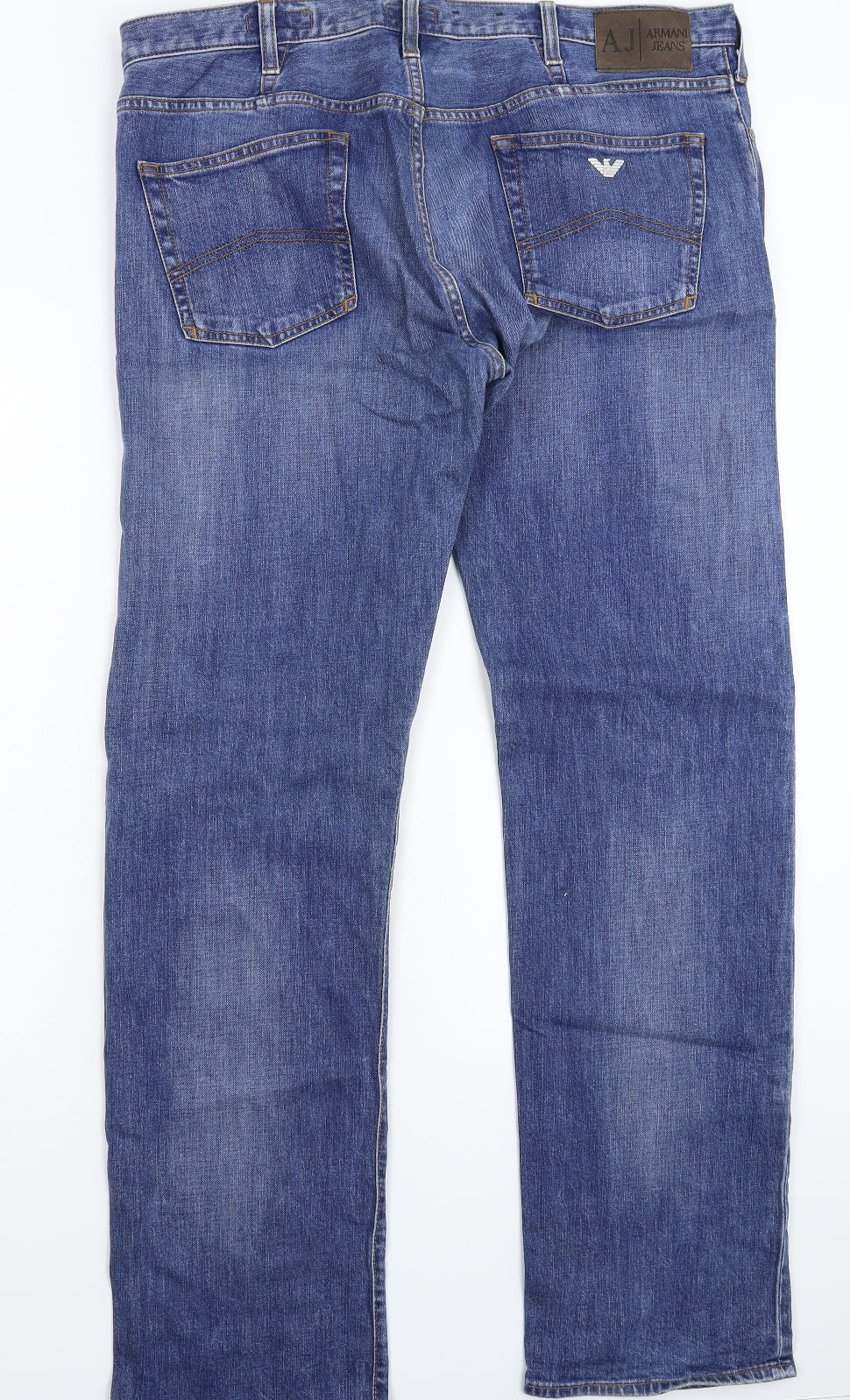 Armani Jeans Mens Blue  Denim Straight Jeans Size 38 L34 in