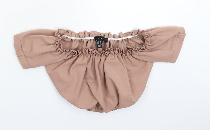New Look Womens Grey   Cropped Blouse Size 8