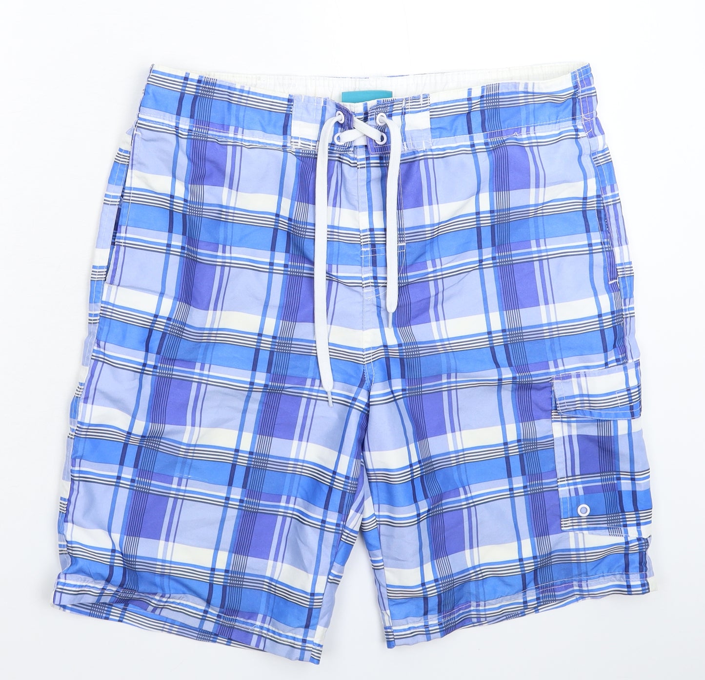 Cedar Wood State Mens Blue Check  Bermuda Shorts Size M