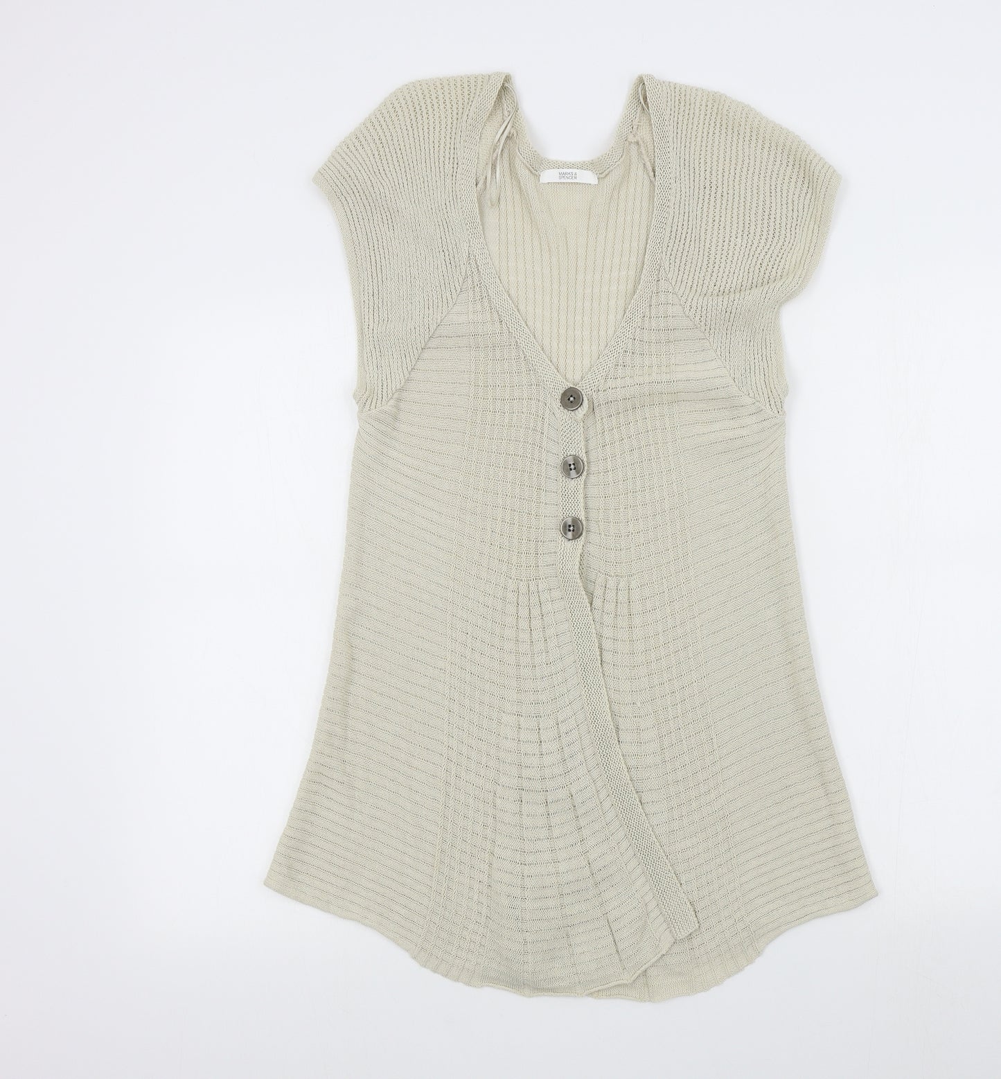 M&S Womens Beige   Cardigan Jumper Size 16