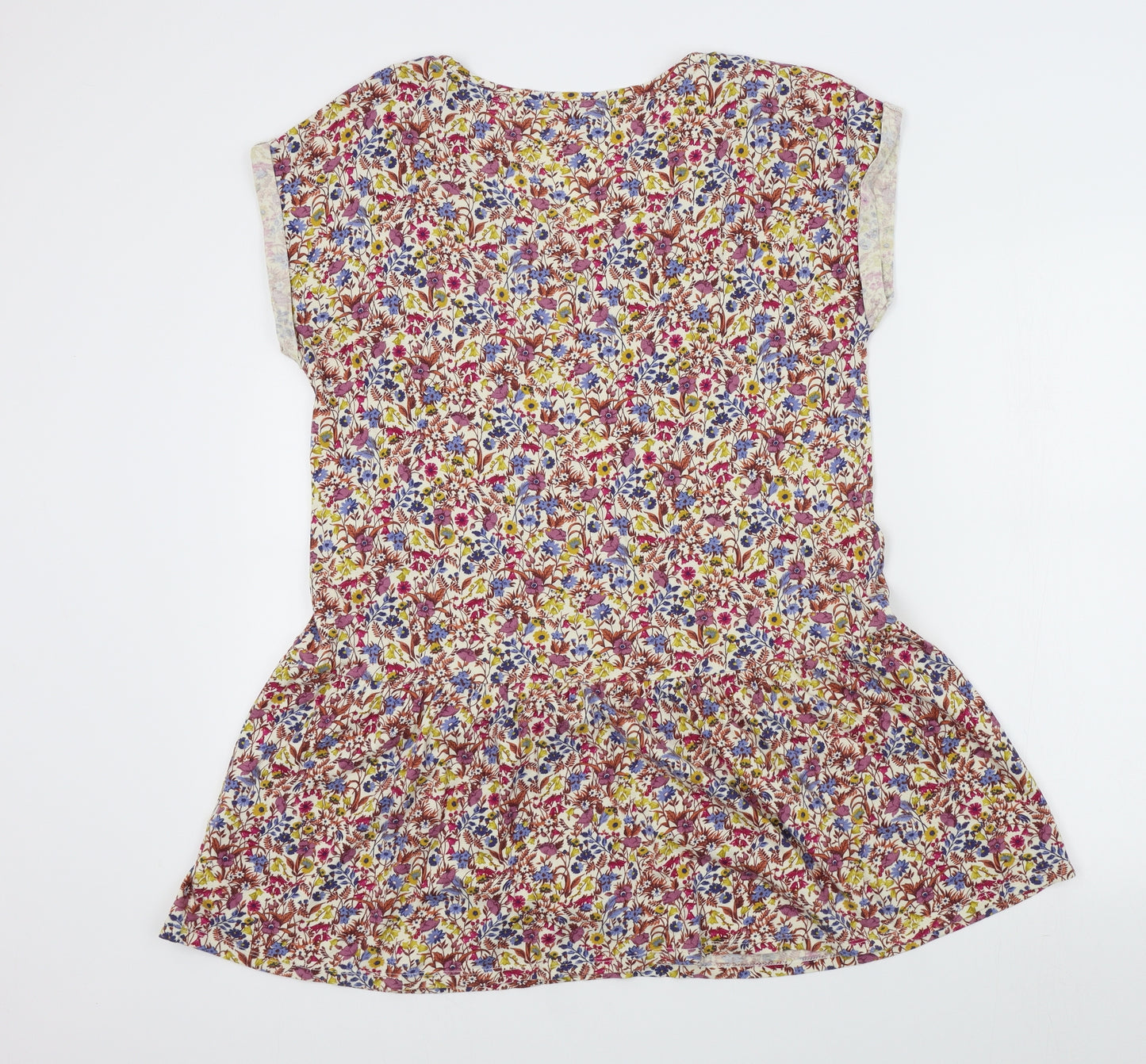 M&S Womens Multicoloured Floral  Basic T-Shirt Size 16