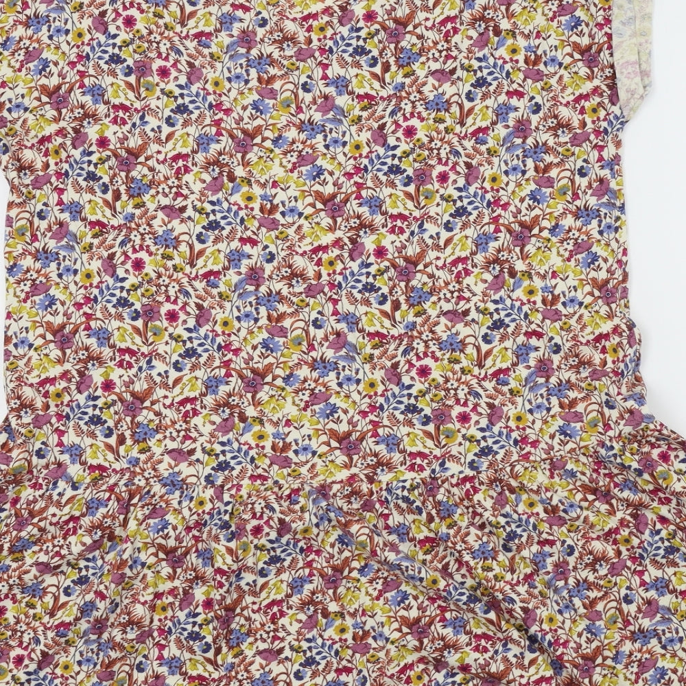 M&S Womens Multicoloured Floral  Basic T-Shirt Size 16