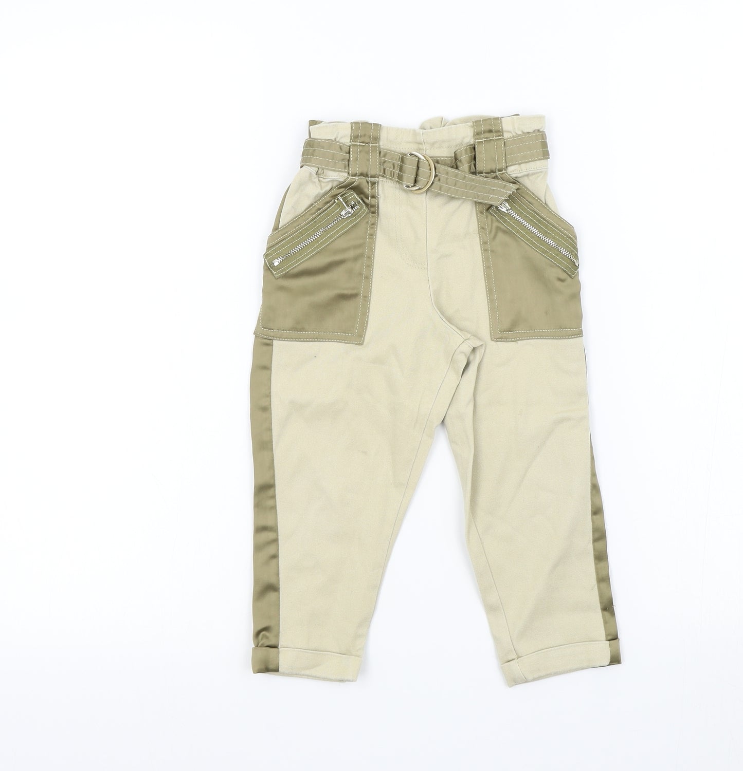 River Island Girls Beige Colourblock  Dress Pants Trousers Size 2-3 Years