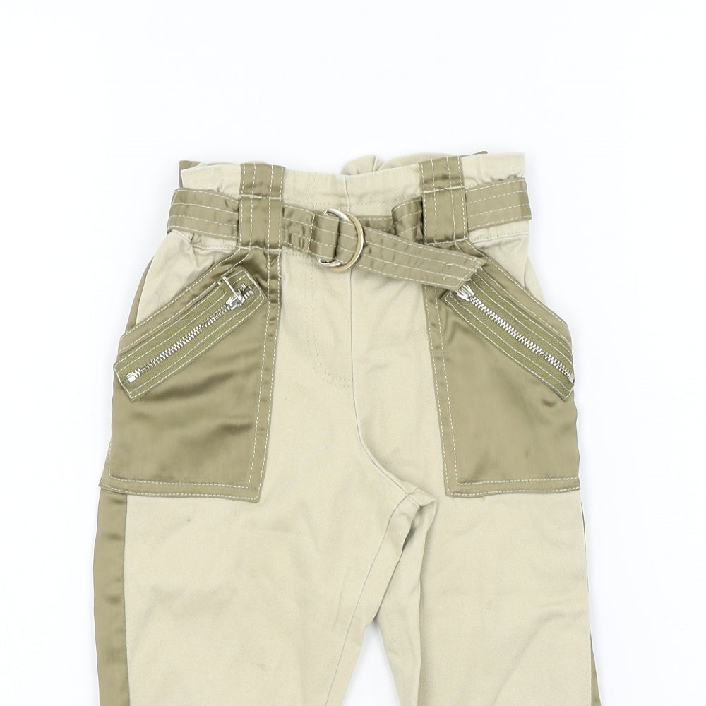 River Island Girls Beige Colourblock  Dress Pants Trousers Size 2-3 Years