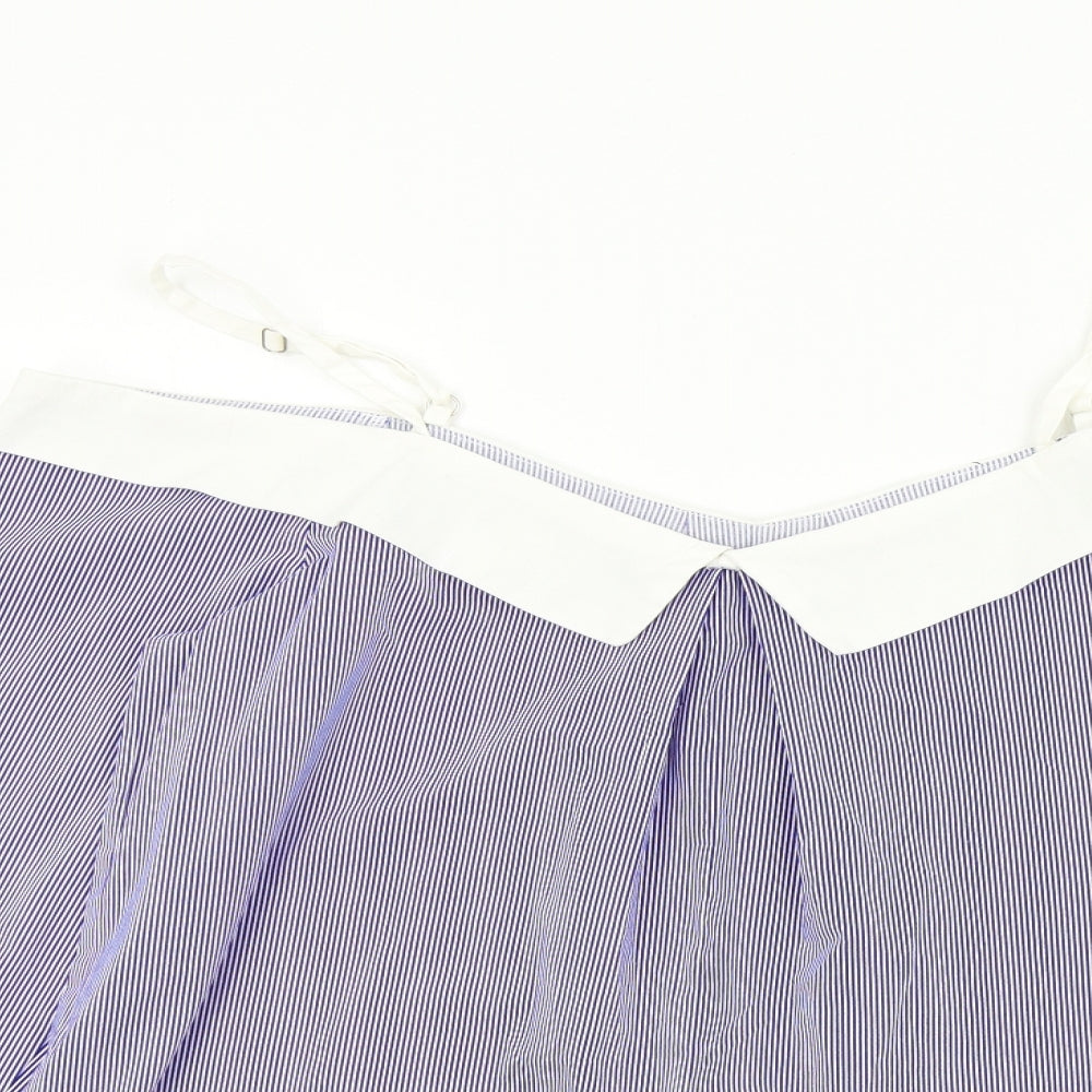 Shinestar Womens Blue Striped  Basic Blouse Size M