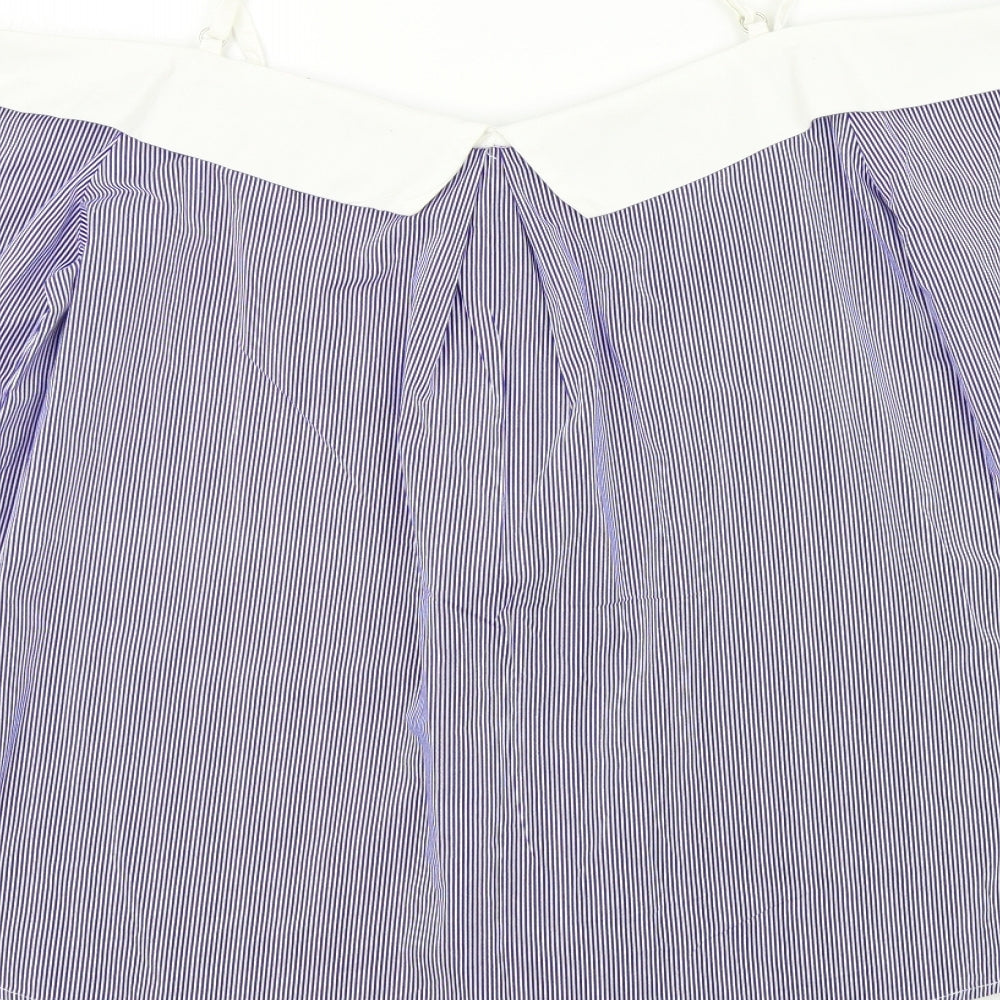 Shinestar Womens Blue Striped  Basic Blouse Size M