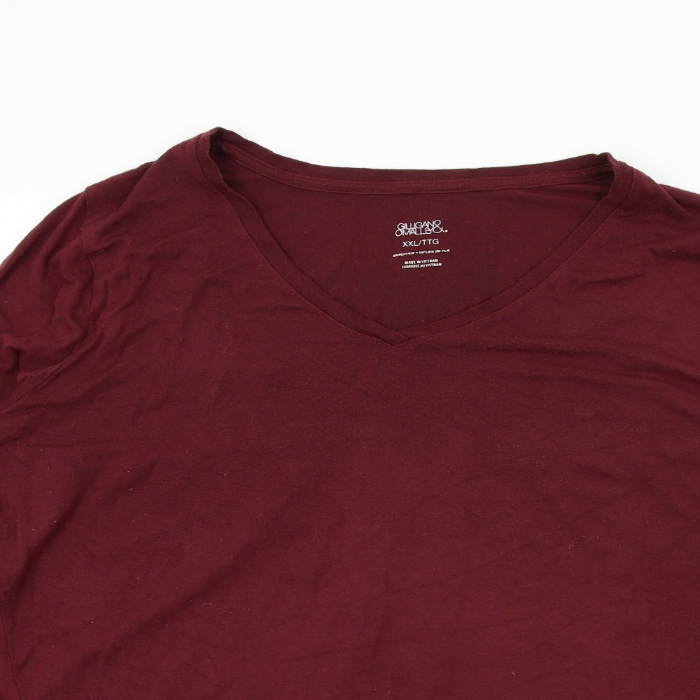 Gilligan & O'Malley Womens Purple   Basic T-Shirt Size 2XL