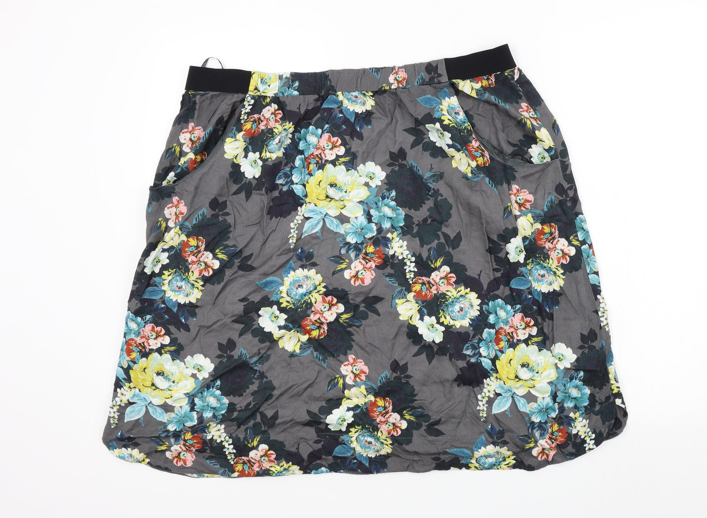 Primark Womens Green Floral  Flare Skirt Size 18