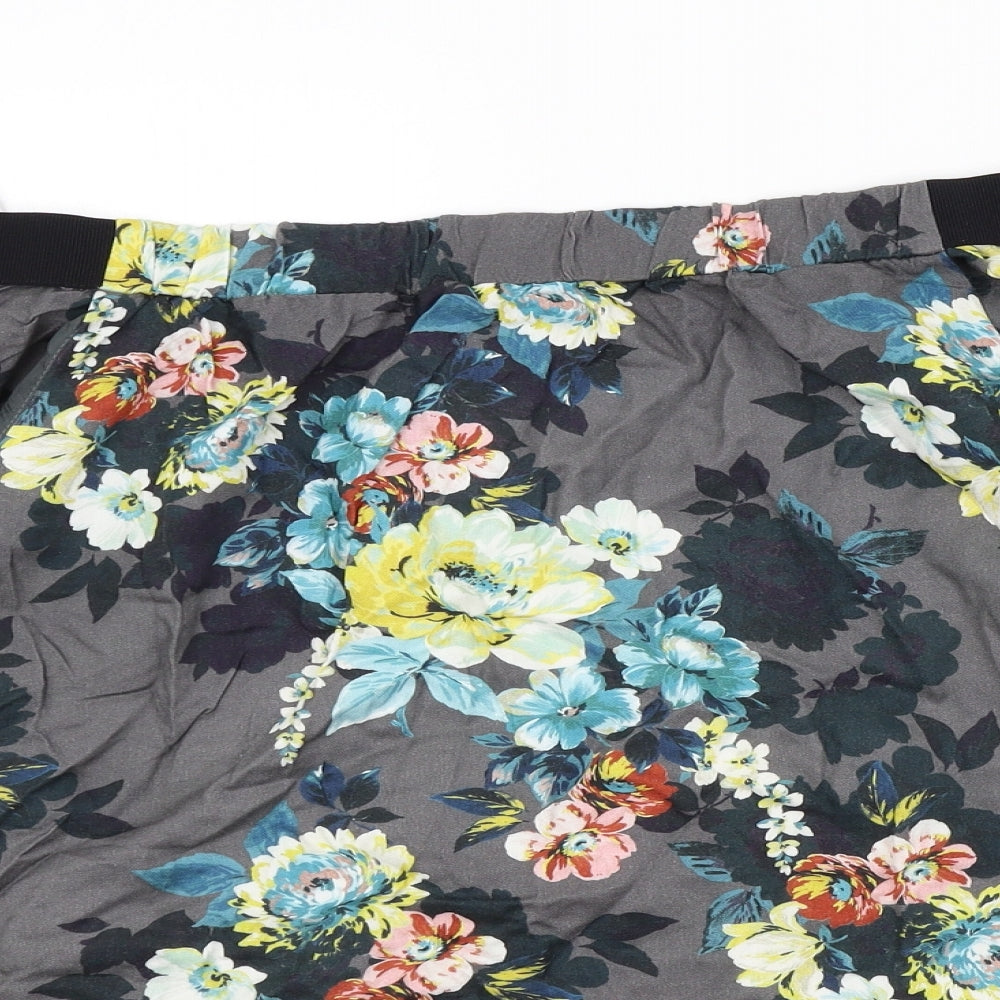 Primark Womens Green Floral  Flare Skirt Size 18