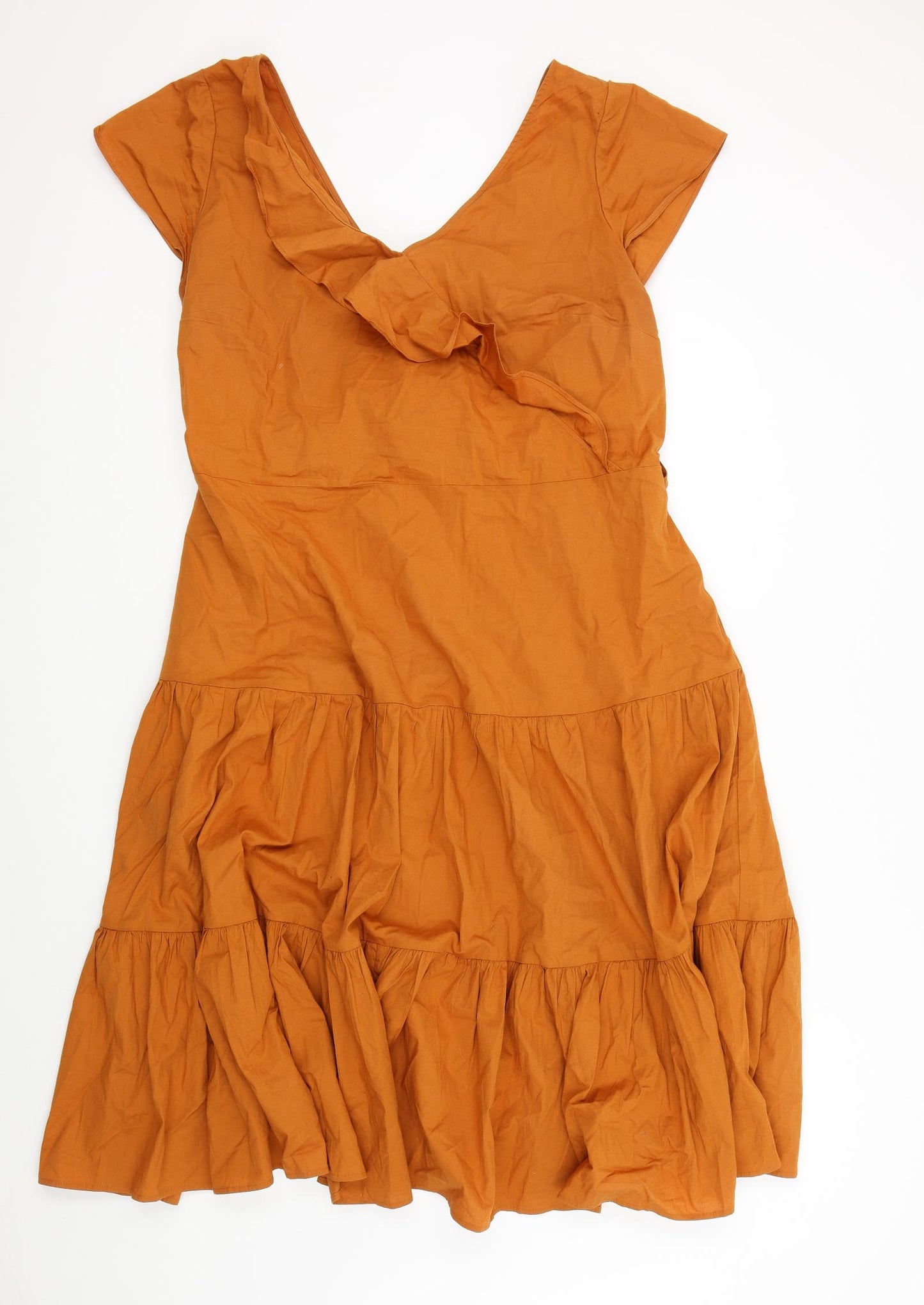 M&S Womens Gold Colourblock  Fit & Flare  Size 20