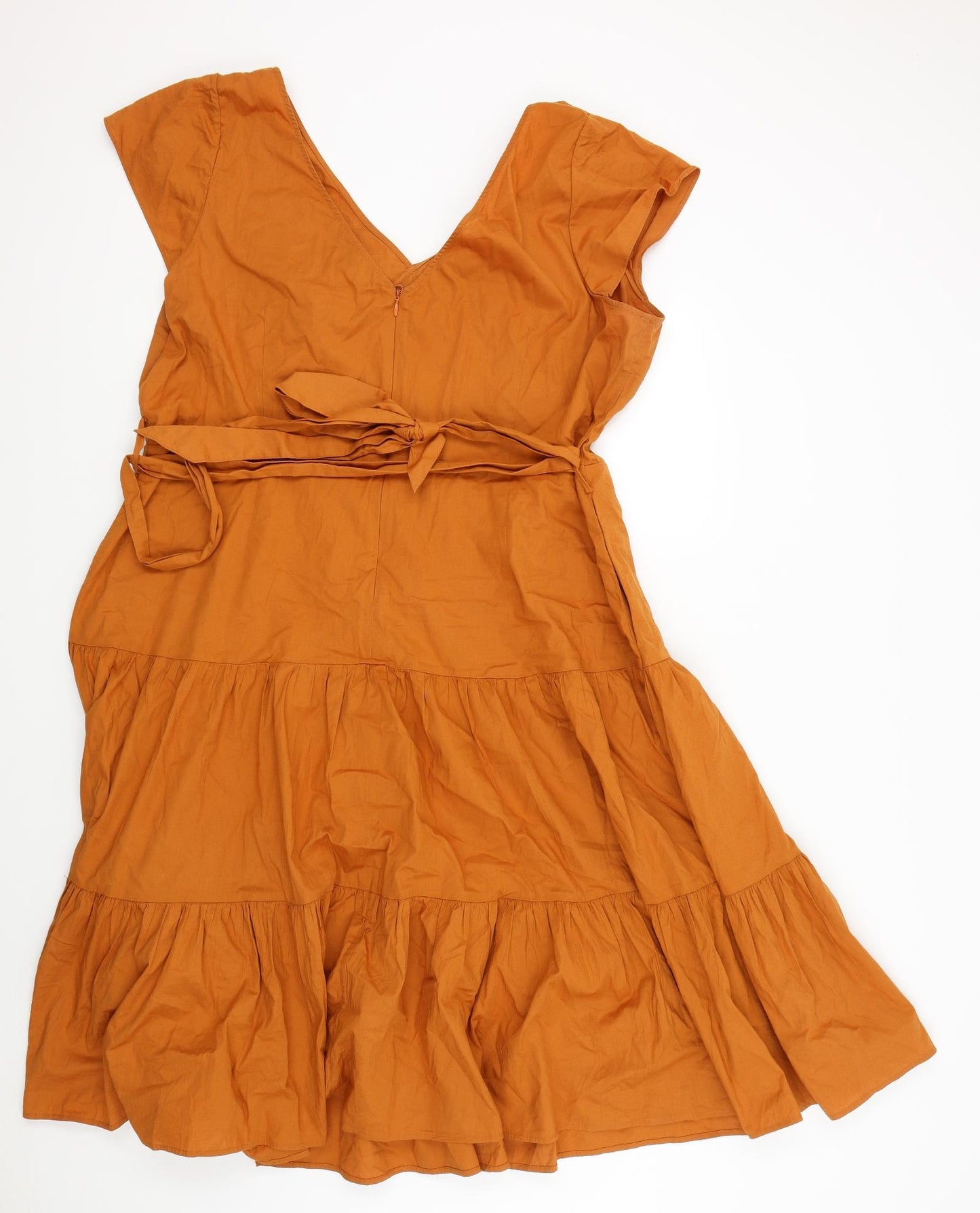M&S Womens Gold Colourblock  Fit & Flare  Size 20