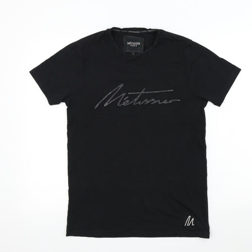 Metissier Mens Black Colourblock   T-Shirt Size XS