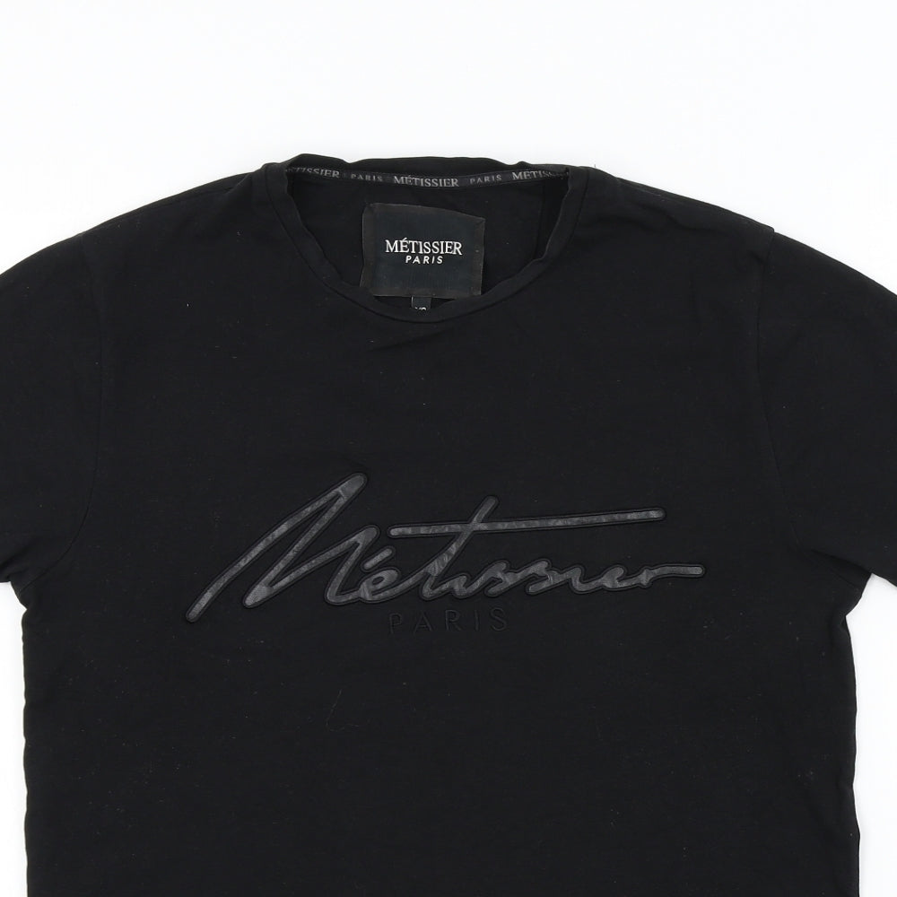 Metissier Mens Black Colourblock   T-Shirt Size XS