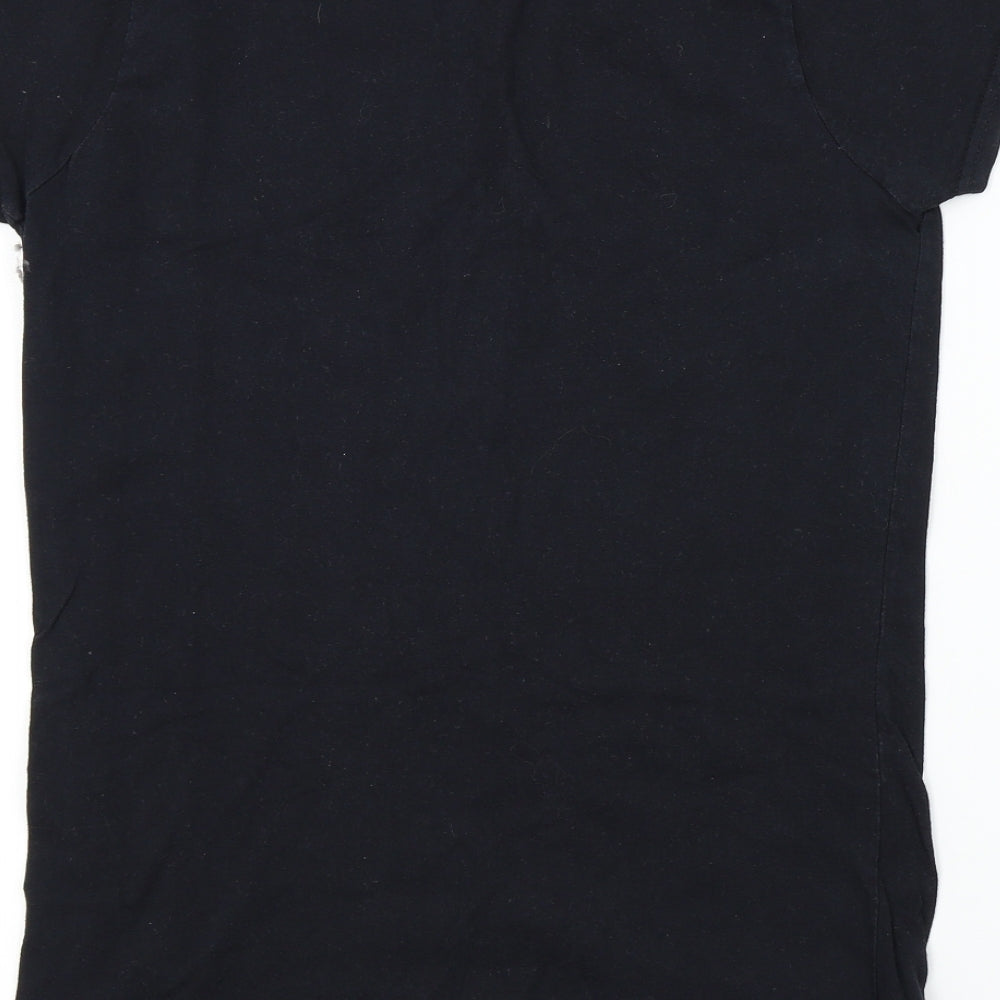 River Island Womens Black Colourblock  Basic T-Shirt Size 12