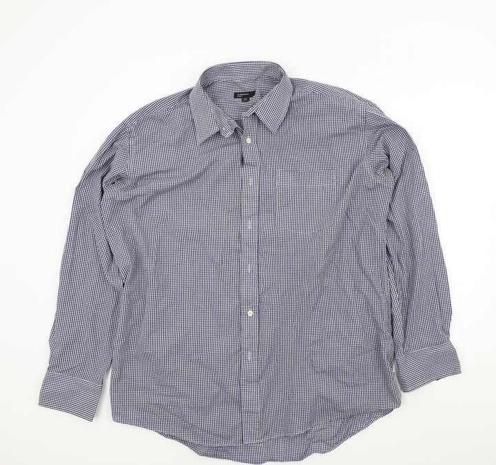 Ceder wood state Mens Blue Geometric Button-Up Size 17