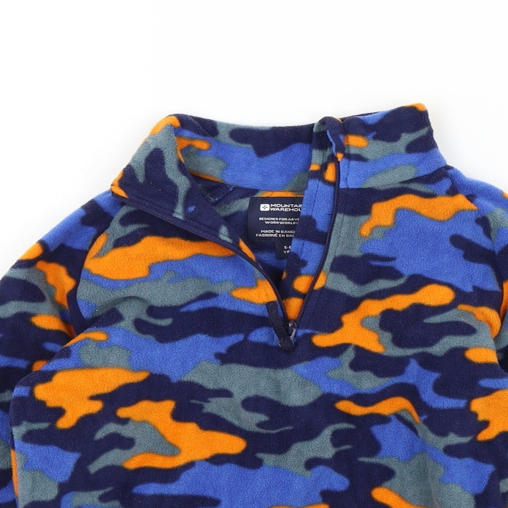 mountaine wearhouse Boys Blue Camouflage  Pullover Jumper Size 5 Years