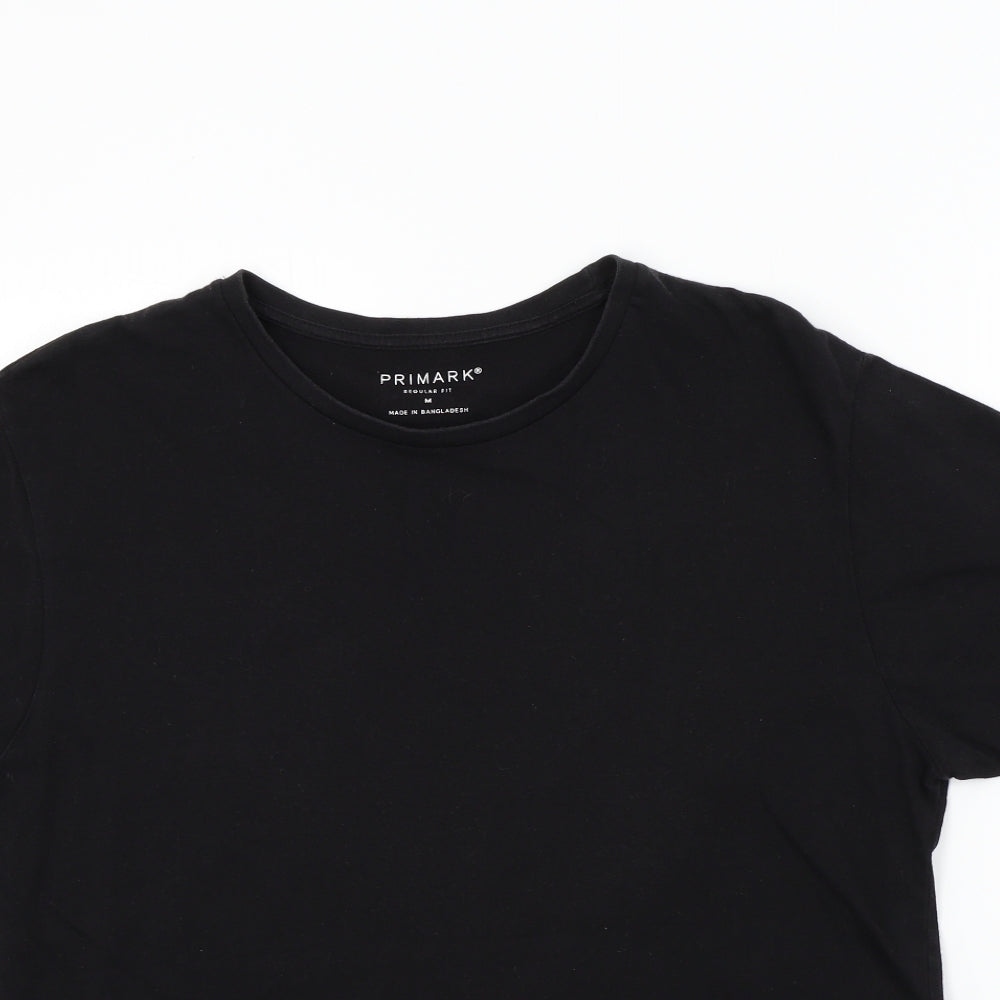 Primark Mens Black Colourblock   T-Shirt Size M