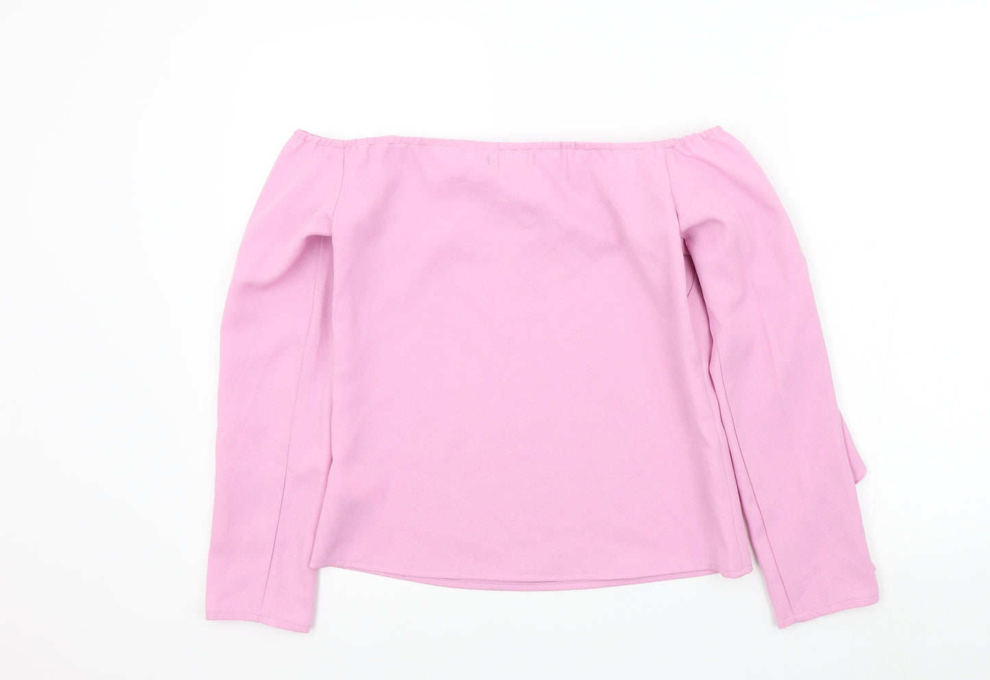 RAVI FAMOUSE Womens Pink Colourblock  Basic Blouse Size 8