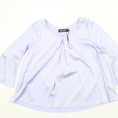 Misstruth Womens Purple Colourblock  Basic Blouse Size 8