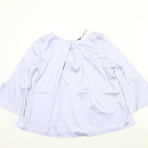 Misstruth Womens Purple Colourblock  Basic Blouse Size 8