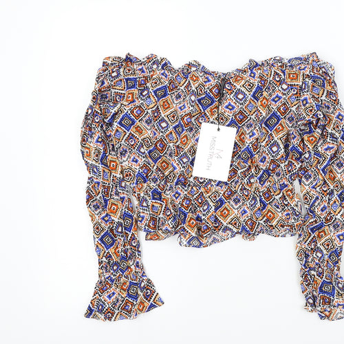 MISSTRUTH Womens Multicoloured Geometric  Basic Blouse Size 8