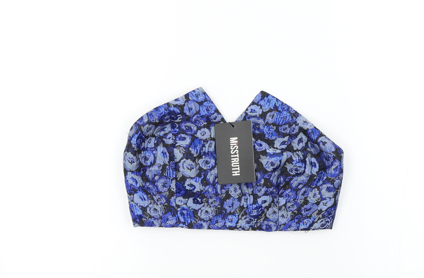 Misstruth Womens Blue Geometric  Basic T-Shirt Size 8