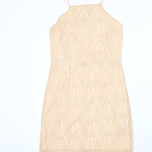 Miss Selfridge Womens Pink Colourblock  A-Line  Size 10