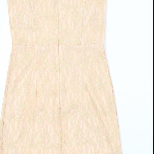 Miss Selfridge Womens Pink Colourblock  A-Line  Size 10