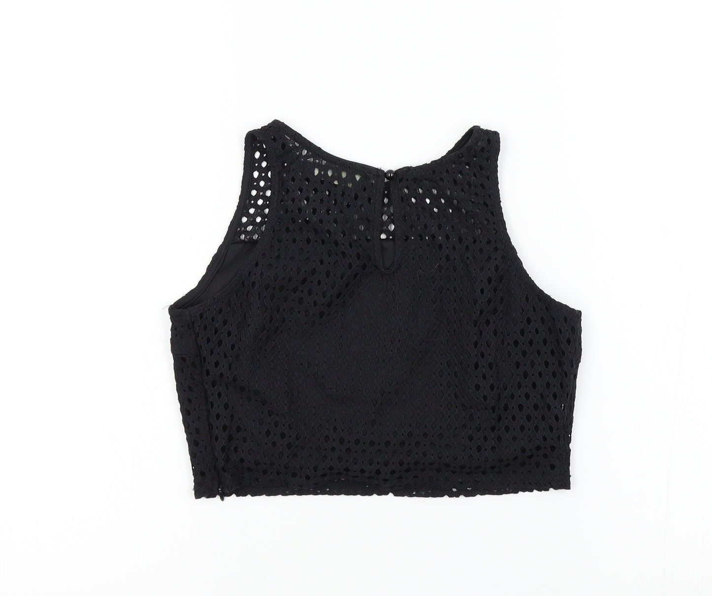 RAVI FAMOUS Womens Black Colourblock  Basic T-Shirt Size 8