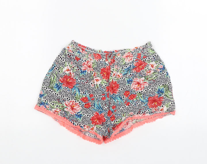 Primark Girls Multicoloured Floral  Sailor Shorts Size 8-9 Years