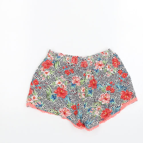 Primark Girls Multicoloured Floral  Sailor Shorts Size 8-9 Years