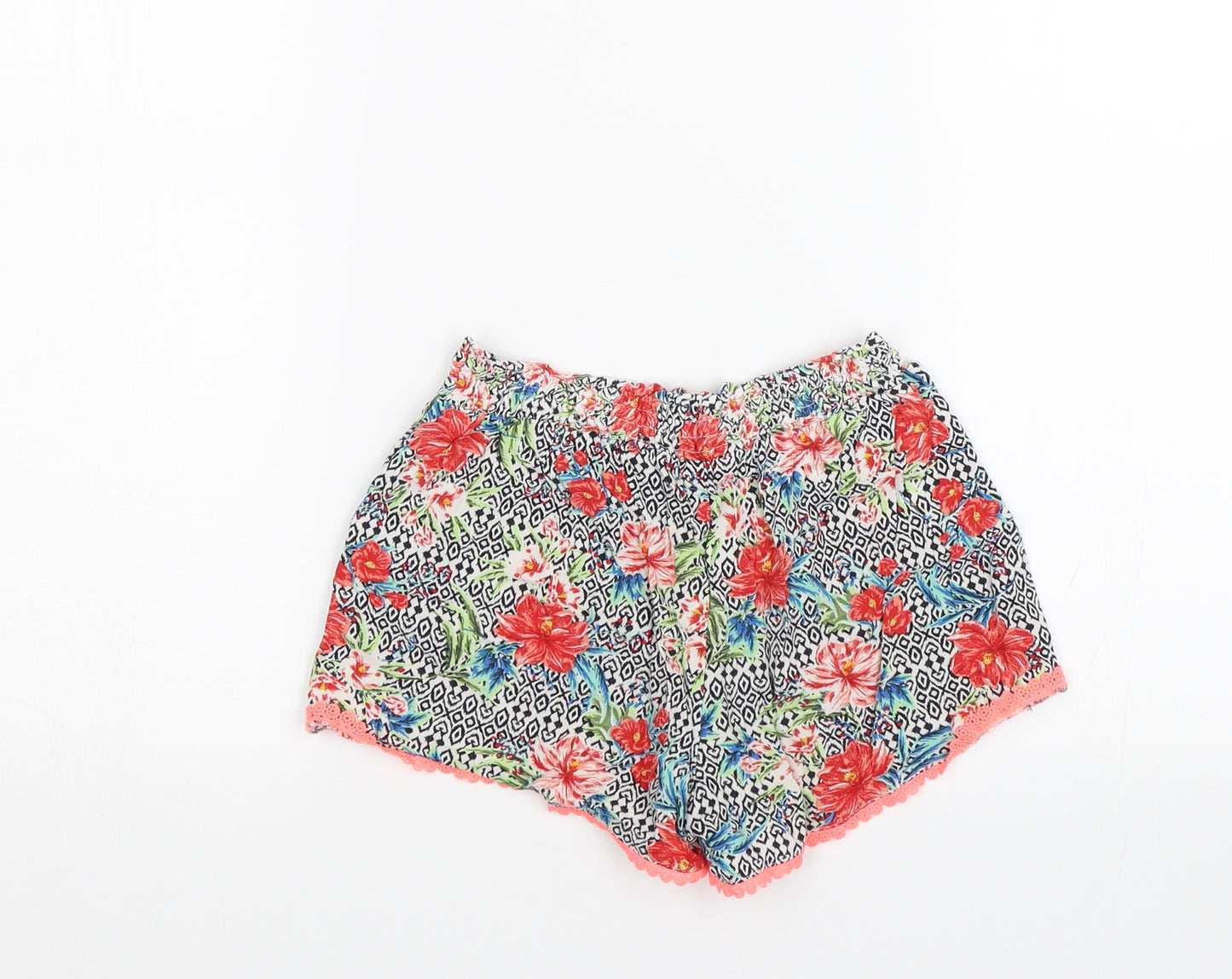 Primark Girls Multicoloured Floral  Sailor Shorts Size 8-9 Years