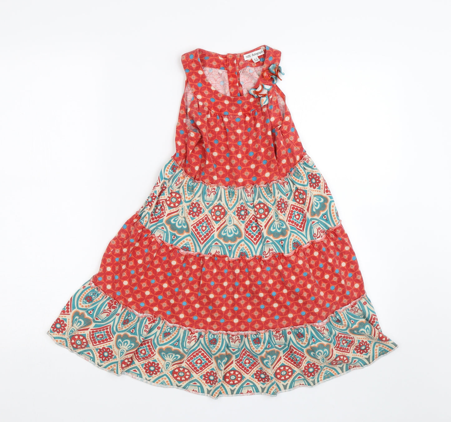 M&S Girls Multicoloured Floral  Tank Dress  Size 6-7 Years