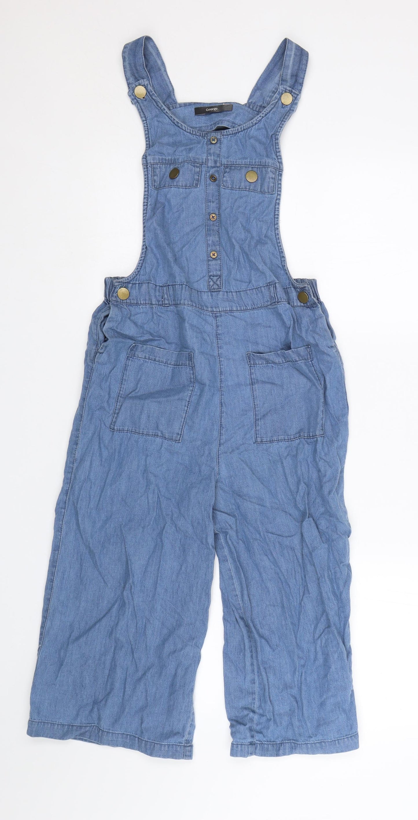 George Girls Blue   Dungaree One-Piece Size 10-11 Years