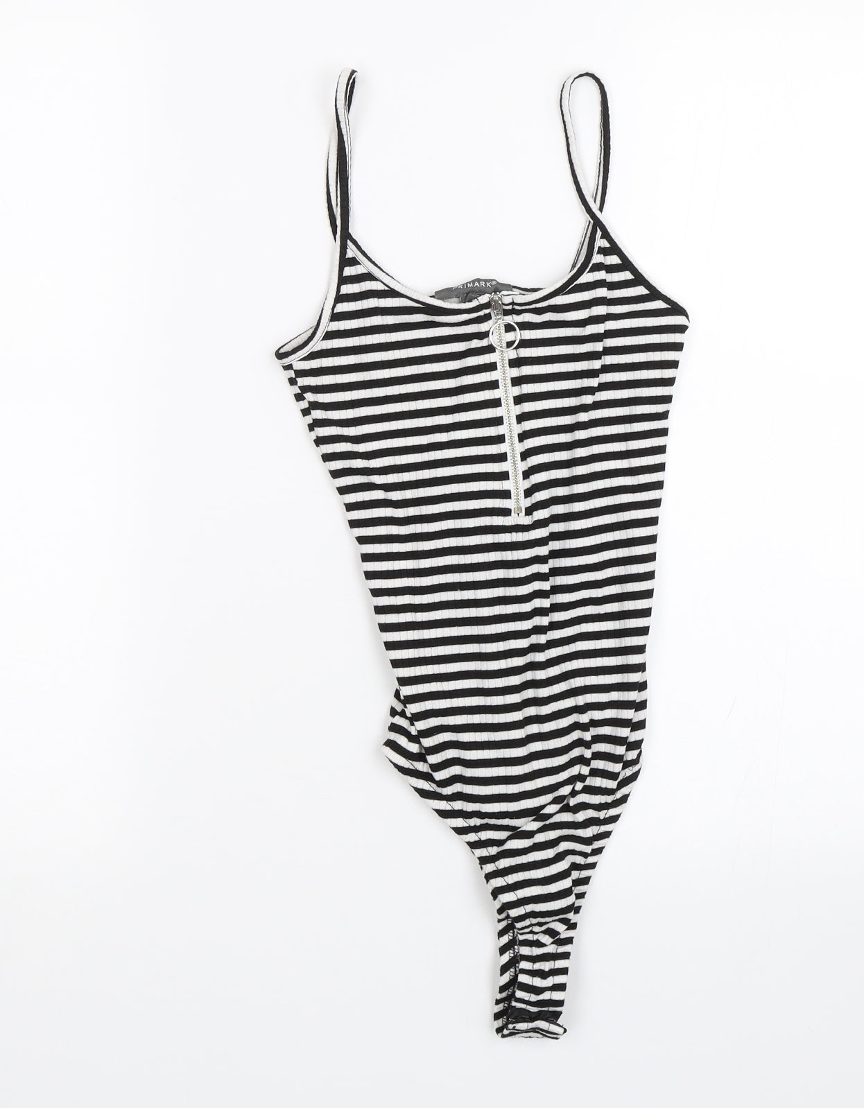 Primark Womens Black Striped  Catsuit One-Piece Size 8