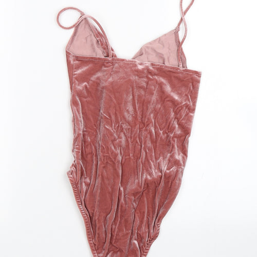 Topshop Womens Pink  Velour Catsuit One-Piece Size 8