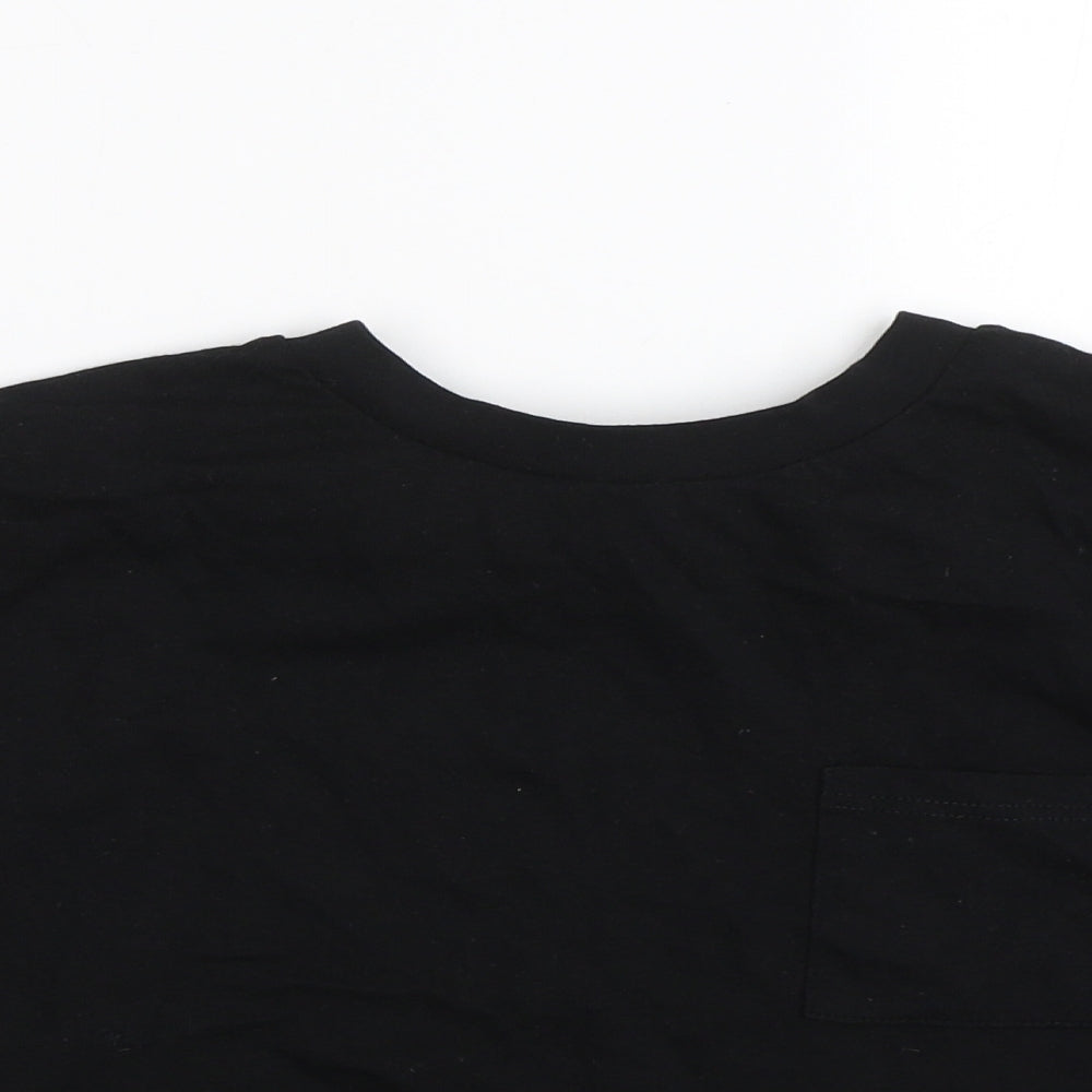 Topshop Womens Black   Cropped T-Shirt Size 8