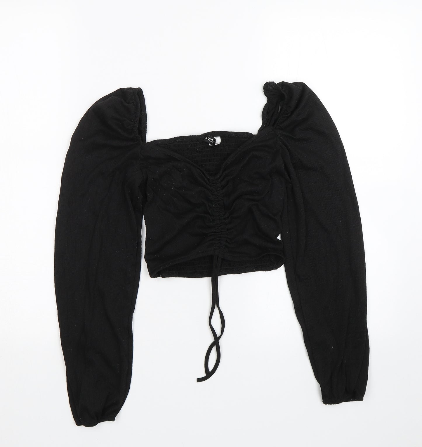 H&M Womens Black   Cropped T-Shirt Size S
