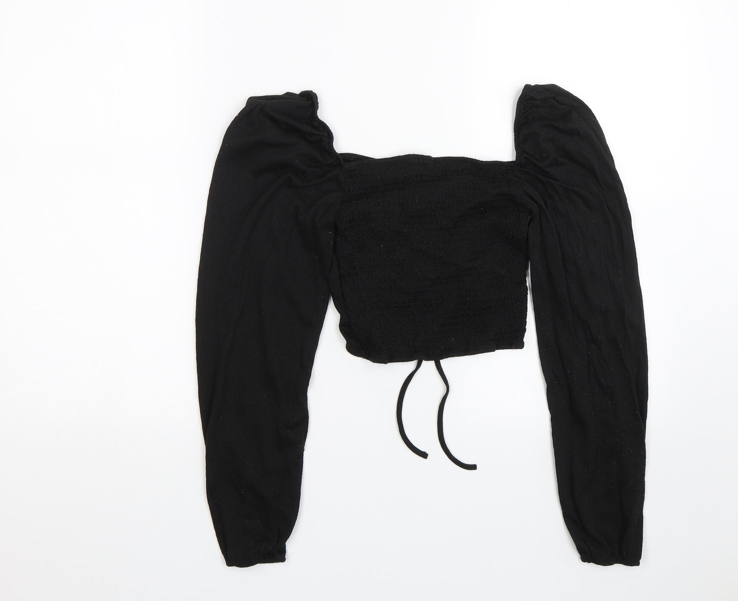 H&M Womens Black   Cropped T-Shirt Size S
