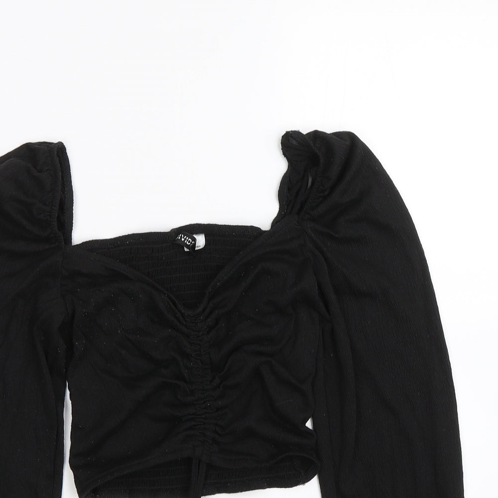 H&M Womens Black   Cropped T-Shirt Size S