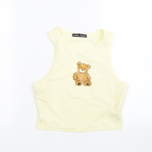 Shien Womens Yellow   Basic Tank Size S  - Bear