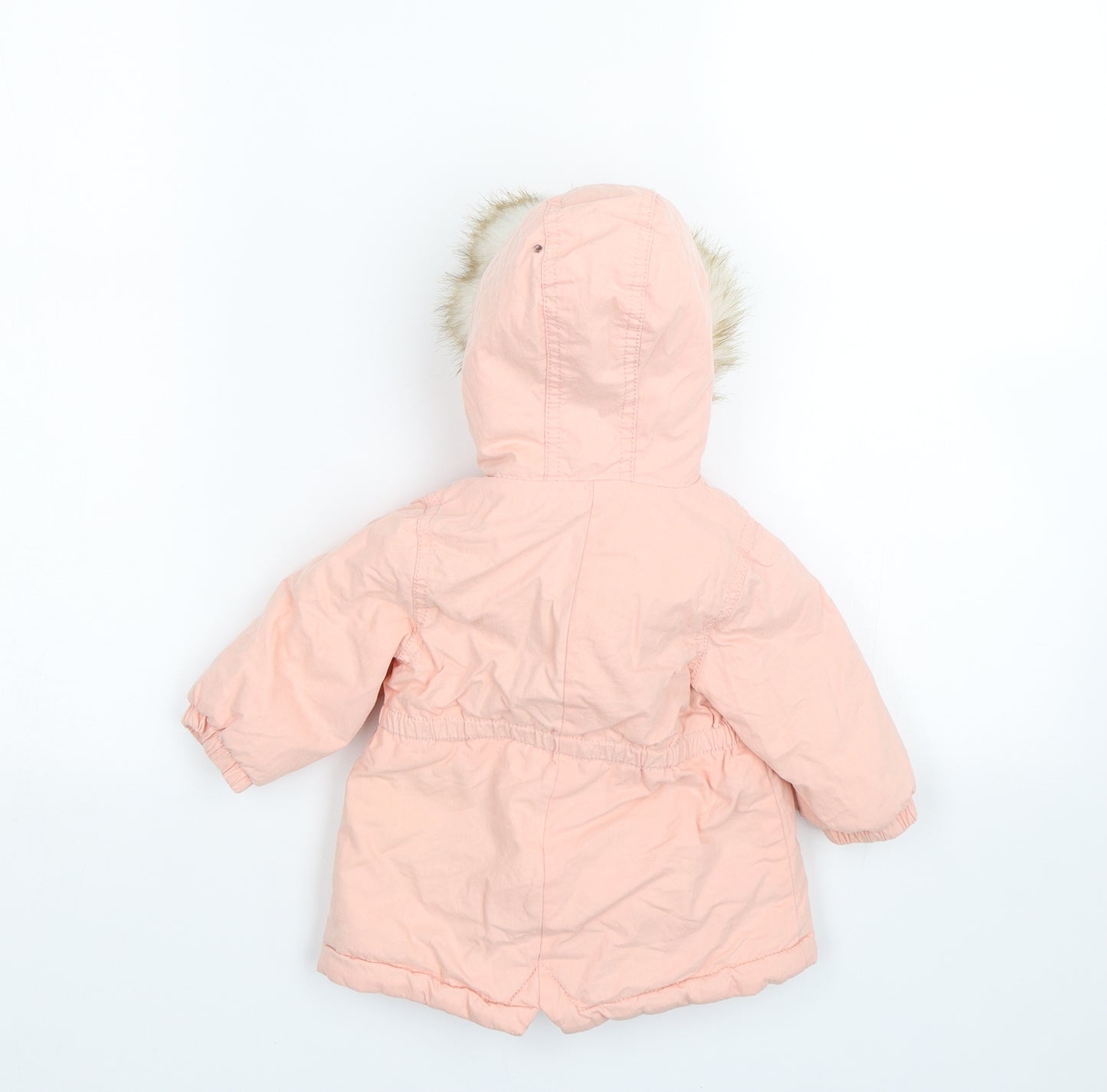 TEX Girls Pink   Parka Coat Size 6-9 Months  - Cats