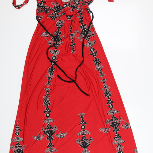 Secret Womens Red Floral  Fit & Flare  Size XL