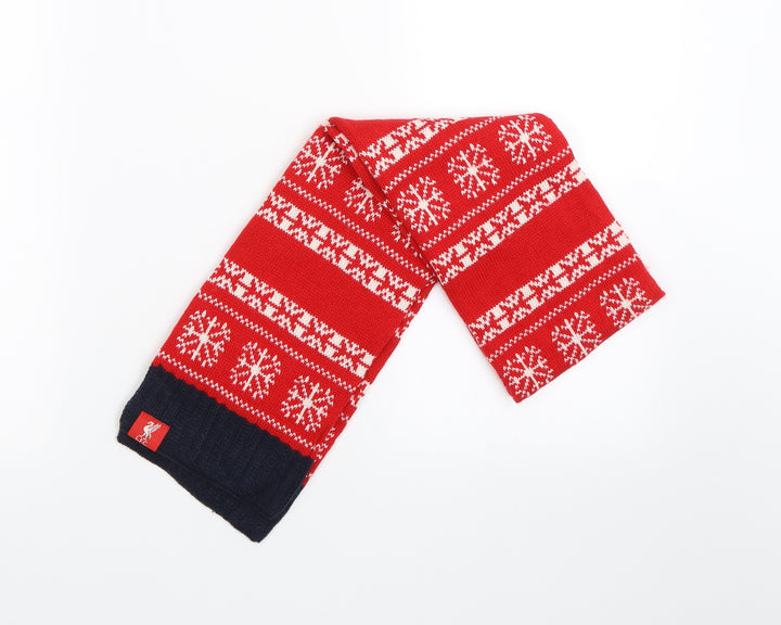 Liverpool FC Unisex Red Fair Isle Scarf One Size