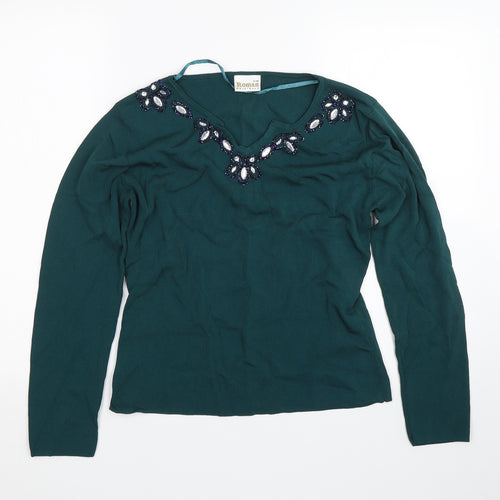 Roman Womens Green   Pullover Jumper Size S