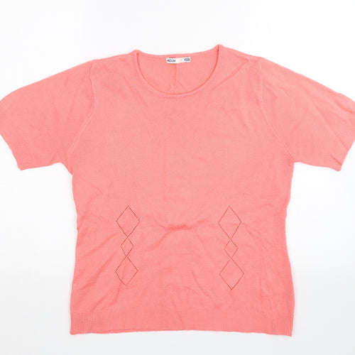 EA Womens Pink Argyle/Diamond  Basic T-Shirt Size M
